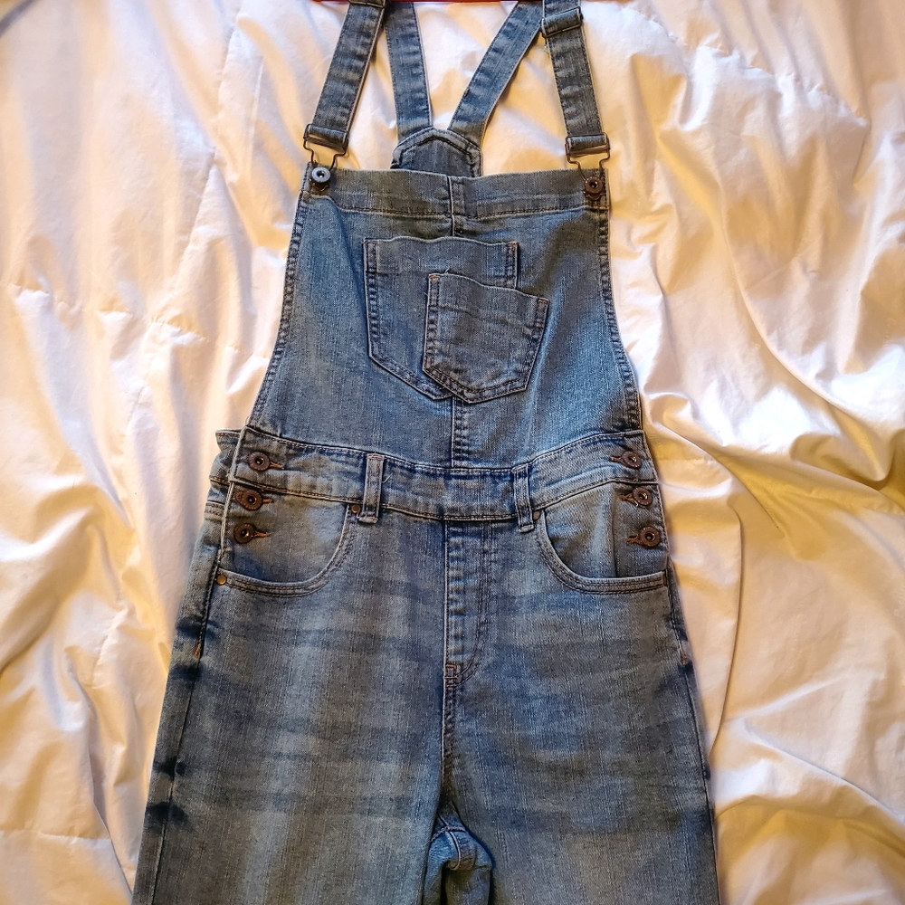 Straight leg overall jeans
